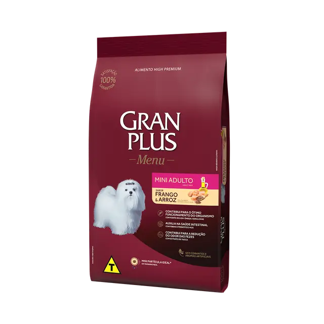 Ração GranPlus Cão Mini e Pequeno Frango Arroz 🐾
